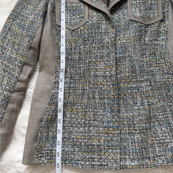 Elie Tahari Gray Tweed & Linen Blazer-Xs/S - Picture 15 of 16